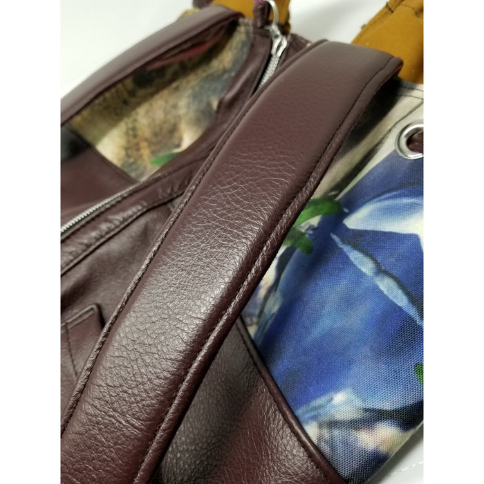 Handmade Encaustic Artisan Leather Burgundy Backpack - Ella Leather