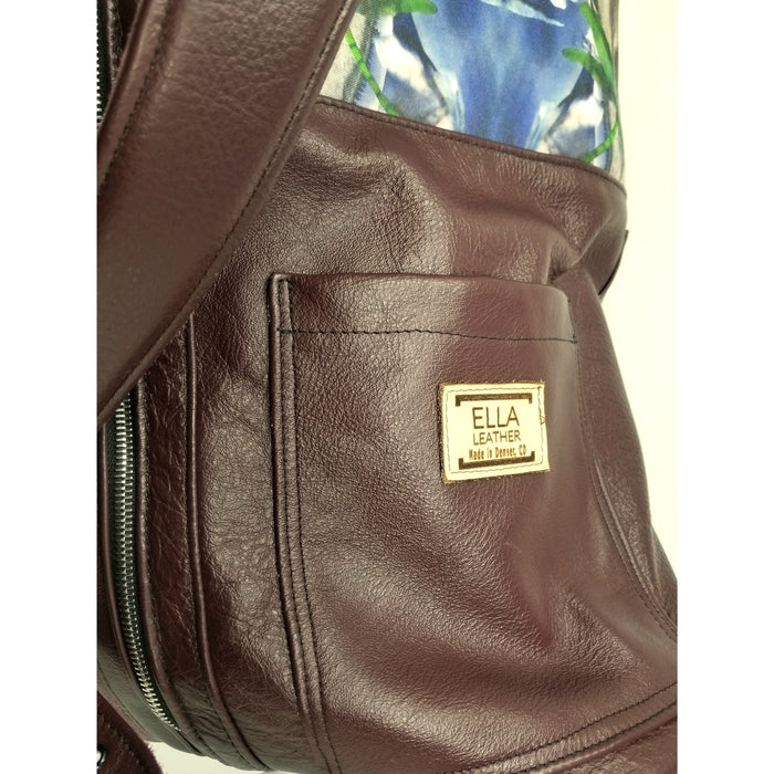 Handmade Encaustic Artisan Leather Burgundy Backpack - Ella Leather