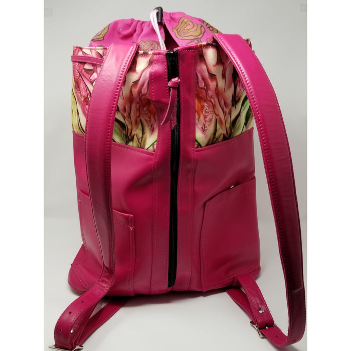 Handmade Encaustic Original Art Print Leather Backpack. - Ella Leather