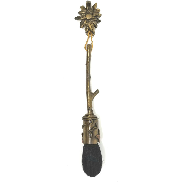 Brass Flower Make-up Brush - Ella Leather