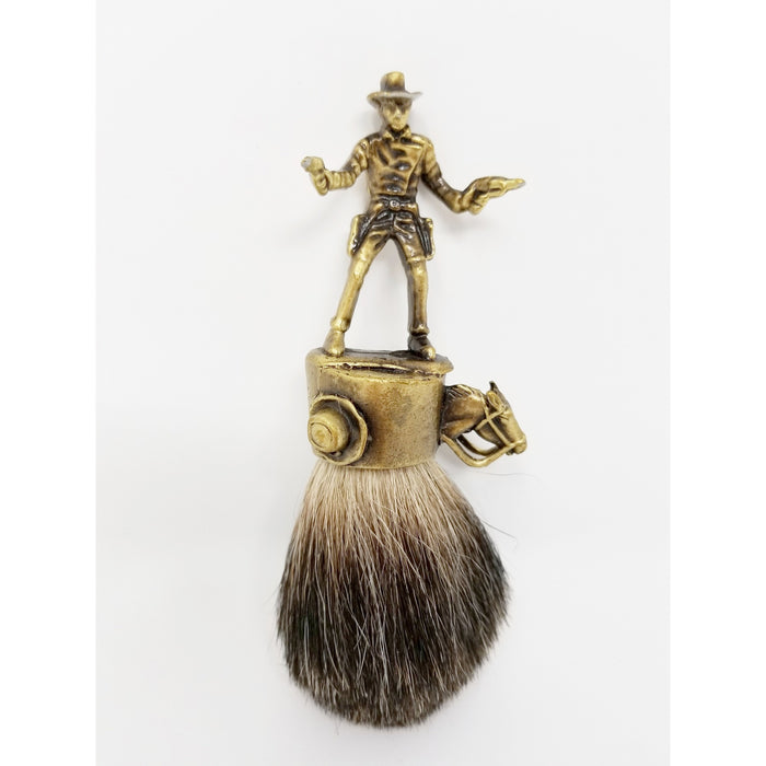 John Wayne Cowboy Badger Brush in Brass - Ella Leather