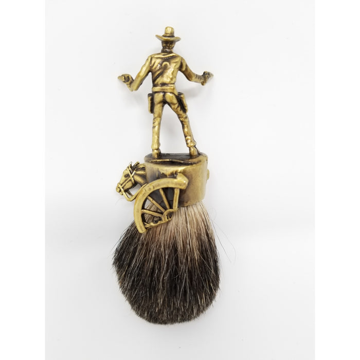 John Wayne Cowboy Badger Brush in Brass - Ella Leather