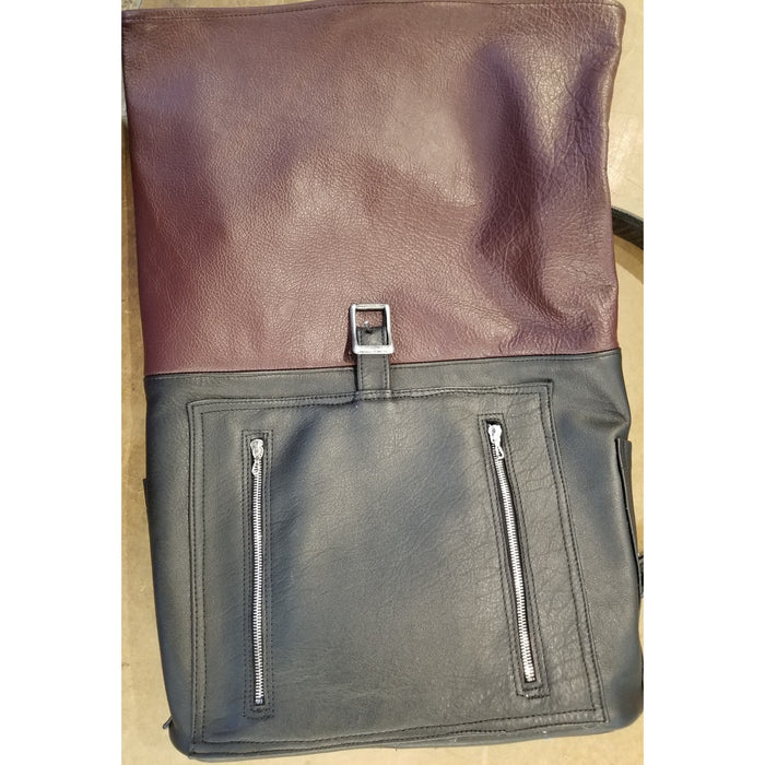 Artisan Handmade Leather Large Burgundy Backpack - Ella Leather
