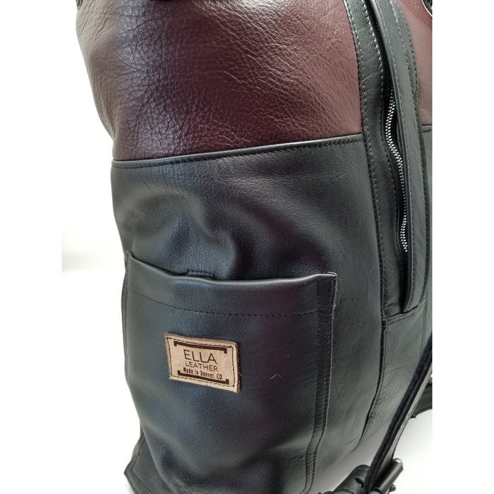 Artisan Handmade Leather Large Burgundy Backpack - Ella Leather