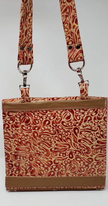 Handmade Red and Tan Artisan Italian Leather Crossbody - Ella Leather