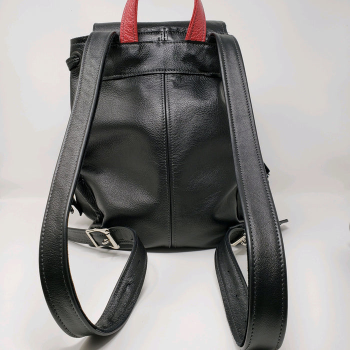 Black Leather Backpack - Ella Leather