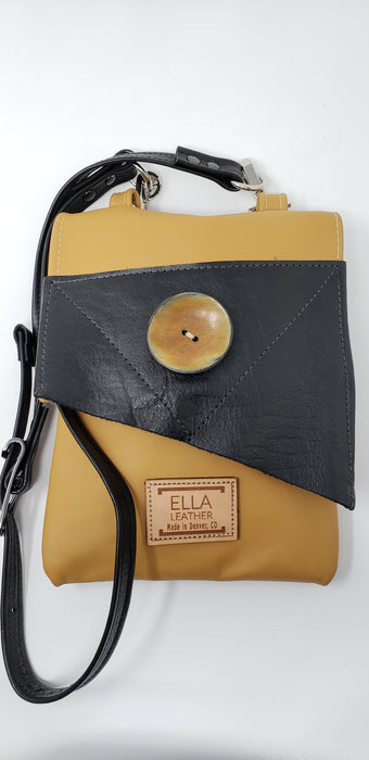 Black and Tan Leather Crossbody - Ella Leather