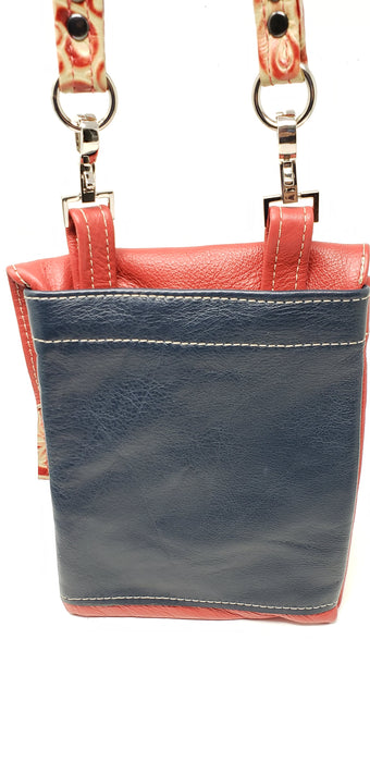 Artisan Leather Red Crossbody with a Splash of Tan - Ella Leather