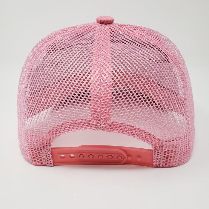 Wear Pink Wicked Bad Ass Pink Mesh Trucker Hat  Breast Cancer donation to Allyson Whitney Foundation - Ella Leather