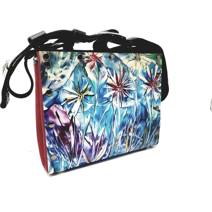 Unique One of a Kind Encaustic Wildflower Purse - Ella Leather