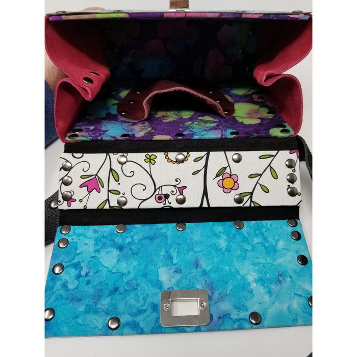 Unique One of a Kind Encaustic Wildflower Purse - Ella Leather