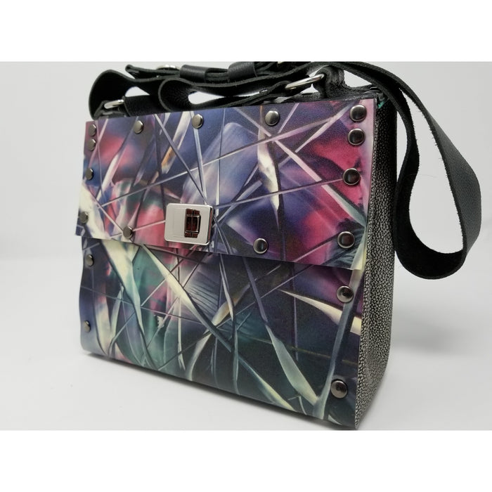 Unique One of a Kind Encaustic Jewel Tones Purse - Ella Leather