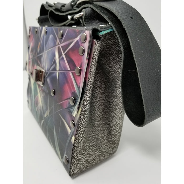 Unique One of a Kind Encaustic Jewel Tones Purse - Ella Leather