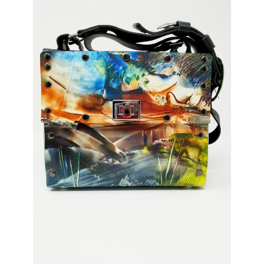 After the Storm, Unique One of a Kind Encaustic Purse - Ella Leather