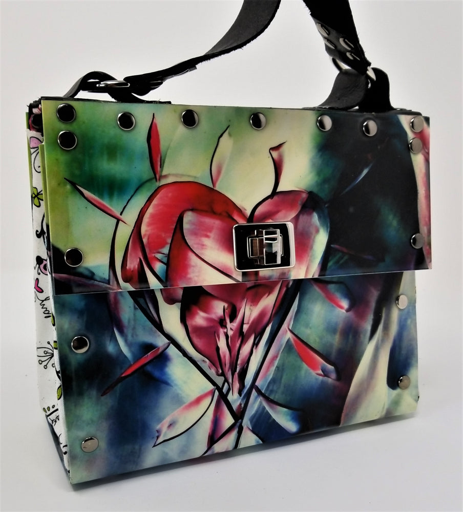 Unique One of a Kind Encaustic Heart Purse - Ella Leather