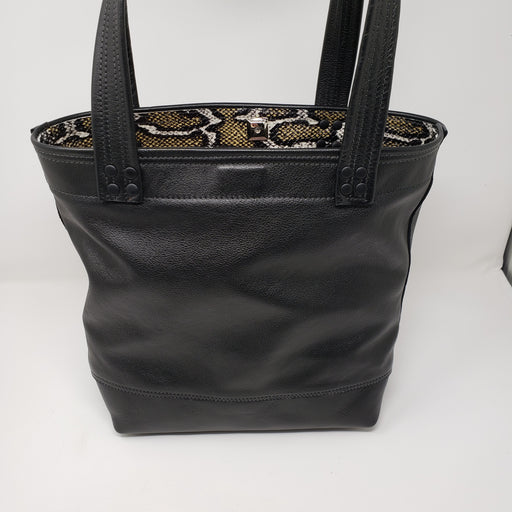 Artisan Black Leather Tote - Ella Leather