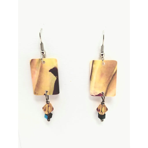 Encaustic Paper Coated Overlay Earrings - Ella Leather