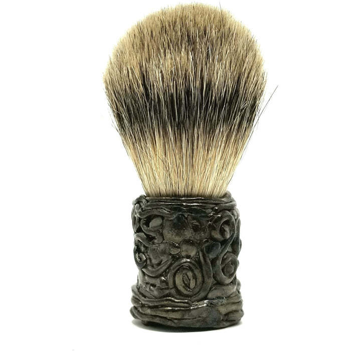Hand Crafted Handle and Badger Brush - Ella Leather