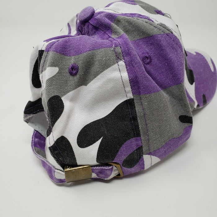 Wicked Bad Ass Camo Hat Purple , Black, Grey - Ella Leather