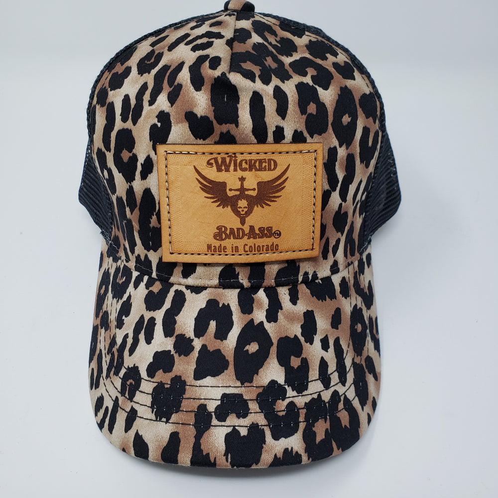 Leopard Print Wicked Bad Ass Hat - Ella Leather