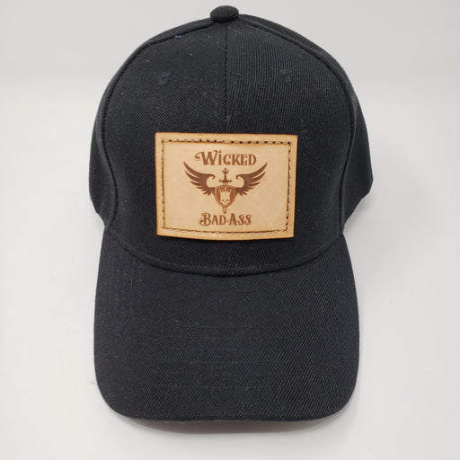 Jet Black Wicked Bad Ass Trucker Hat - Ella Leather