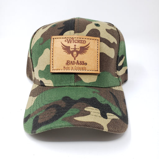 Wicked Bad Ass Camo Trucker Hat - Ella Leather