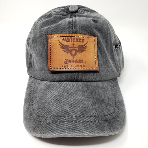 Wicked bad Ass Baseball Hat Grey - Ella Leather