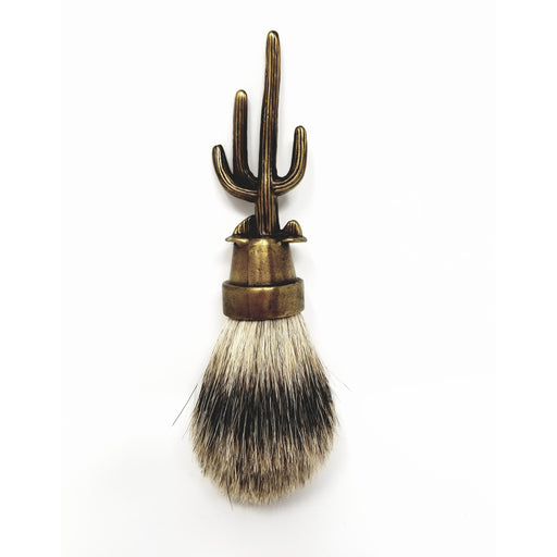 Wicked Bad Ass Artisan Silver Tip Cactus Best Badger Shaving Brush -Lost Wax Cast - Ella Leather