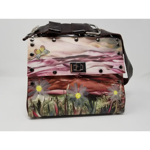 Unique One of a Kind Encaustic Daisy Purse - Ella Leather