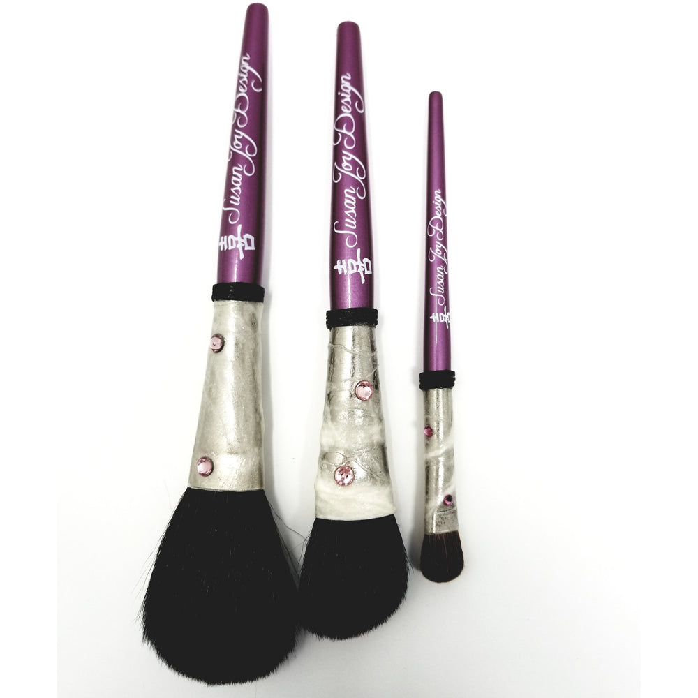 Set of 3 Brushes Blender Brush, Angled Brush Eye Blender by Susan Joy Design - Ella Leather